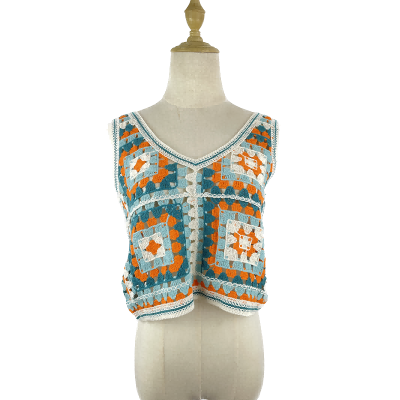 141139_Casual Knitwear Crochet Vest